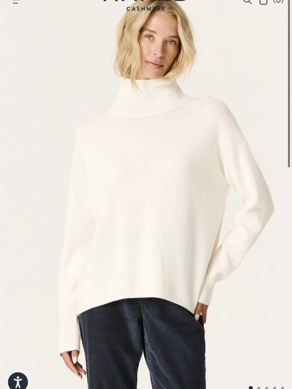 Naked Cashmere Joslynne Cashmere Turtleneck Sweater Light Grey